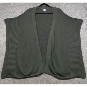 Zestt Organics Organic Cotton Arden Poncho Green One Size Sweater